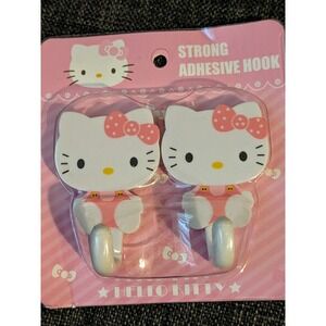 Hello Kitty Adhesive Hooks‎ Strong Wall Mount Cute Decor Kawaii Home NIP
